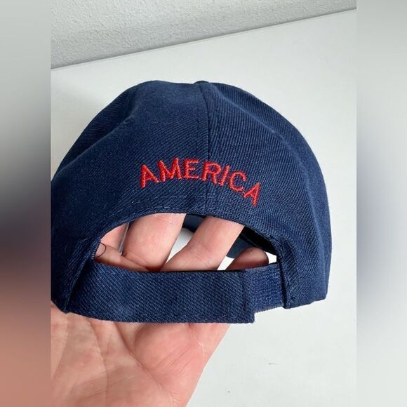 America Est. 1776 W Flag Blue Baseball Cap/Hat W/ America on side and Back OS - Picture 2 of 6